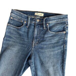 Madewell Cali Demi Boot Jeans Womens Size 28 Frayed Hem Medium Stretch Whiskered